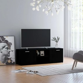 Móvel de TV Lokise de 120 cm - Preto - Design Nórdico