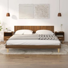 vidaXL Mesas de cabeceira 2 pcs 40x35x47 cm cor carvalho castanho
