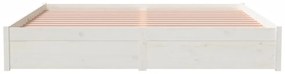 Estrutura de cama super king pinho maciço 180x200 cm branco