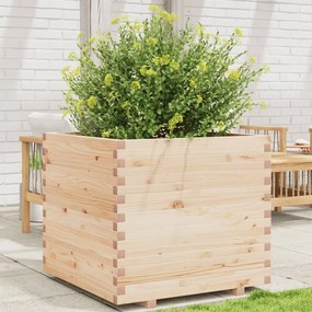 vidaXL Vaso/floreira de jardim 80x80x72 cm madeira de pinho maciça