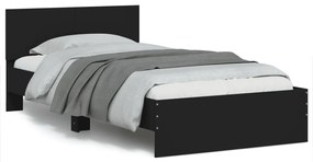 838800 vidaXL Estrutura de cama com cabeceira e luzes LED 100x200 cm preto