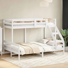 vidaXL Beliche 90x200/140x200 cm madeira de pinho maciço branco