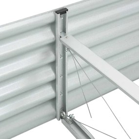 Canteiro elevado de jardim aço galvanizado 400x80x44cm prateado