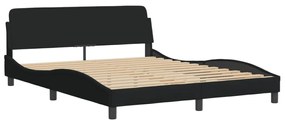 Cama com colchão 160x200 cm tecido preto