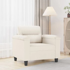 vidaXL Poltrona 60 cm couro artificial cor creme