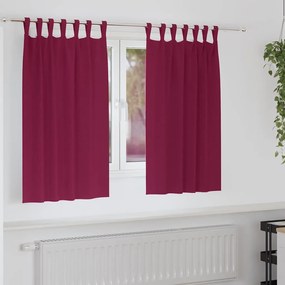 vidaXL Cortinas Blackout com Argolas 2 pcs Vinho Vermelho 140 x 140 cm