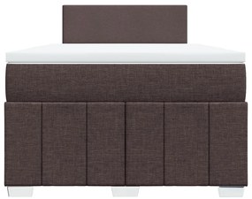 Cama com molas/colchão 120x200 cm tecido castanho-escuro