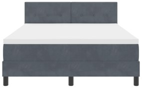 Cama Box com Colchão vidaXL Cinza Escuro 140x190 cm Veludo