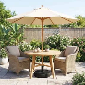 Base redonda para guarda-sol de pátio 51 cm metálica, Preenchível com água ou areia até 27 kg, com 2 acopladores para jardim, piscina preta