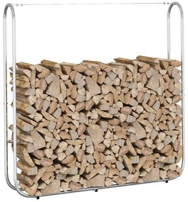 vidaXL Suporte para lenha 150x25x150 cm aço galvanizado