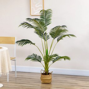 Palmeira Areca Artificial 170cm Planta Artificial com 11 Folhas Realistas e Vaso de Plástico Decoração para Interior e Exterior para Sala de Estar Escritório Ø15x170 cm Verde