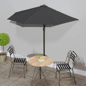 vidaXL Guarda-sol varanda alumínio 270x144cm antracite semicircular