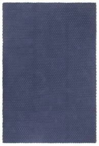 Tapete retangular natural 80x160 cm algodão azul marinho
