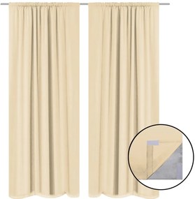 vidaXL Cortinas blackout 2 pcs camada dupla 140x175 cm bege