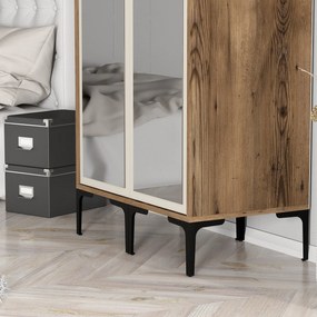 Roupeiro Kumsal RR – Nogueira e Creme – 80x47,5x201,4 cm