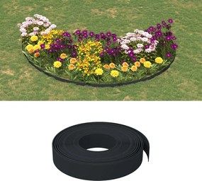 vidaXL Borda de jardim 10 m 10 cm polietileno preto