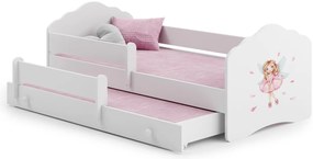 Cama infantil dupla branca Wave fada 160x80 - colchão e estrado incluído