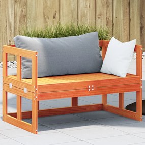 vidaXL Banco de jardim extensível madeira de pinho maciça castanho-mel