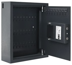 Cofre com Teclado Cinza Escuro Aço, Cromo Médio Fechaduras