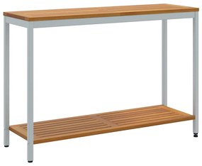 Mesa de Exterior Natural e Cinza 35 x 110 x 75 cm em Madeira Sólida e