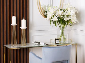 Conjunto de 2 castiçais em metal dourado e branco PORONG Beliani