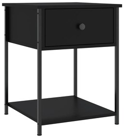 Mesas de cabeceira 2pcs 44x45x58 cm derivados de madeira preto