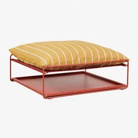 Puff De Jardim Conversível Em Mesa Auxiliar Amaro Amarelo Mel - Vermelho Argila - Sklum