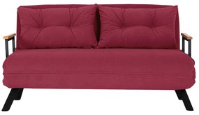 Sofá-Cama de 2 Lugares Sando – Cor de Vinho – Medidas: 50x133x41 cm