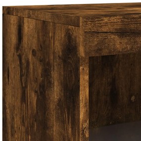 Aparador com luzes LED 162x37x100 cm carvalho fumado