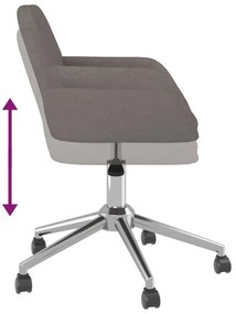 Cadeiras de jantar giratórias 2 pcs tecido cinzento-escuro
