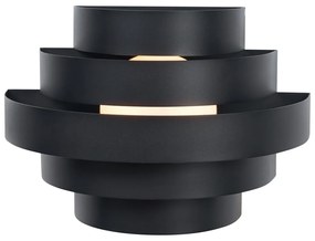 Candeeiro de parede moderno preto com LED regulável em 3 níveis - Lines Moderno
