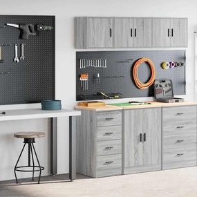 Armários de garagem 2 pcs derivados de madeira cinzento sonoma