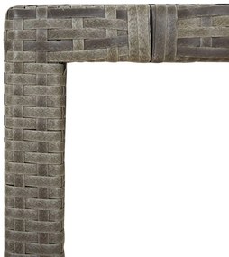 7 pcs conjunto de jantar p/ jardim c/ almofadões vime PE cinza