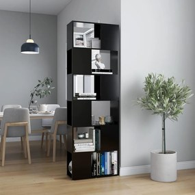 vidaXL Estante/divisória 60x24x186 cm contraplacado preto