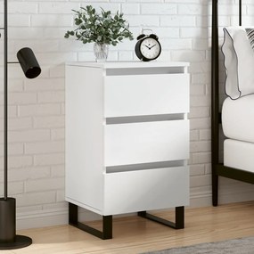 vidaXL Mesa de cabeceira 40x35x69 cm derivados de madeira branco