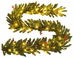 Árvores Natal artificiais 2pcs c/ coroa de Natal/grinalda/LEDs