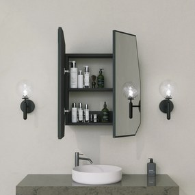 Armário de Casa de Banho Quartz – Preto – 12x45x50 cm