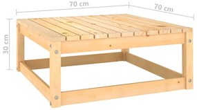 10 pcs conjunto lounge de jardim c/ almofadões pinho maciço