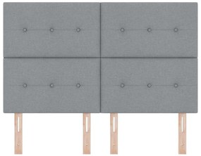 Cabeceira LED cinza claro 80 cm em tecido