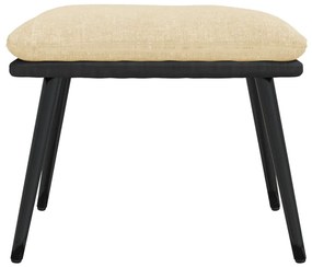 Apoio de pés 45x29,5x35 cm tecido/couro artificial cor creme