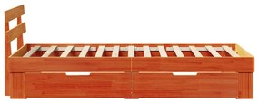 Estrutura da Cama Castanho-mel 80 x 200 cm Madeira de Pinheiro
