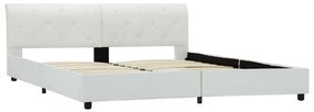 Estrutura de cama 160x200 cm couro artificial branco