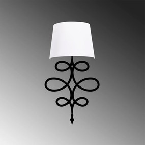 Candeeiro de Parede Asaf – Branco e Preto – 15 x 28 cm