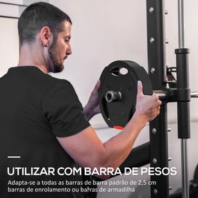 Conjunto de Discos de Pesos de 4 Peças Discos de Pesos 2x10 kg e 2x5 kg com Orifícios de 2,5 cm Preto