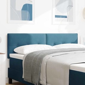 Cabeceira LED vidaXL Estofada com Botões Azul Escuro 80 cm Veludo
