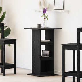 Mesa de Bar com Armazenamento Carvalho Preto 60x60x102 cm Madeira Enge