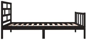 Estrutura de cama pequena solteiro 75x190 cm pinho maciço preto