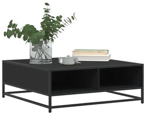 Mesa de centro 80x80x30 cm derivados de madeira/metal preto