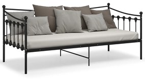 Sofá-cama 90x200 cm metal preto