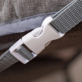 HOMCOM Berço de Bebé 2 em 1 Berço de Viagem Dobrável com Altura e Pés Ajustável em 5 Níveis Bolsa de Transporte até 9kg 86x50x83cm Cinza
